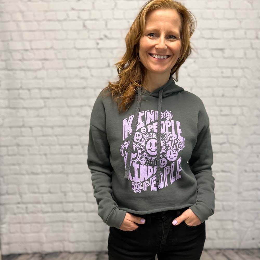 Kind People Crop Hoodie